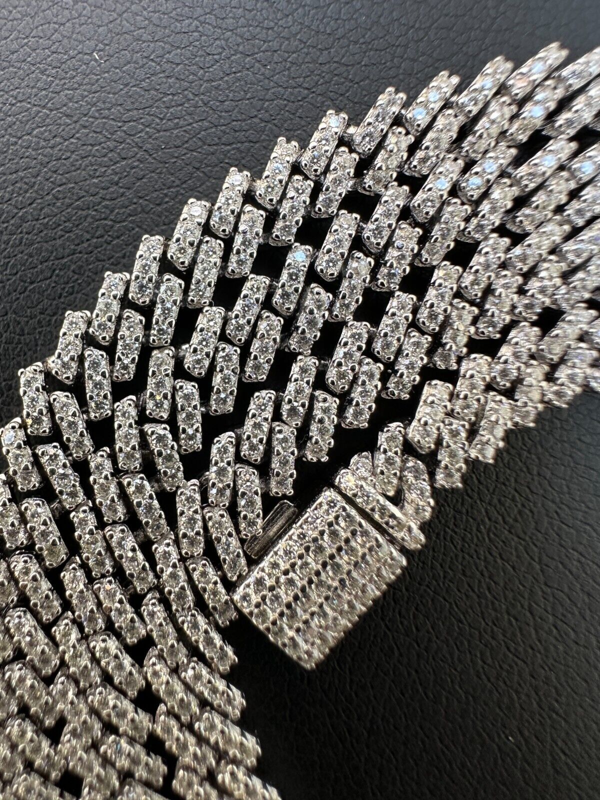 5mm Moissanite Micro Miami Cuban Link 925 Silver Necklace