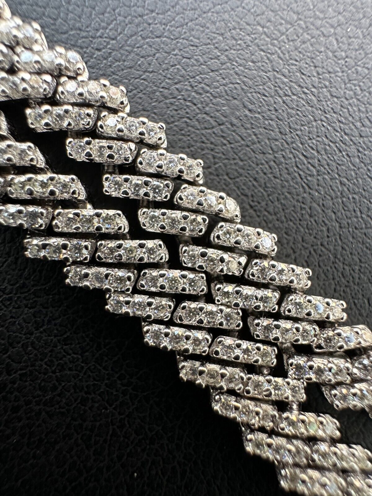 5mm MOISSANITE Miami Cuban Link Prong Bracelet Silver