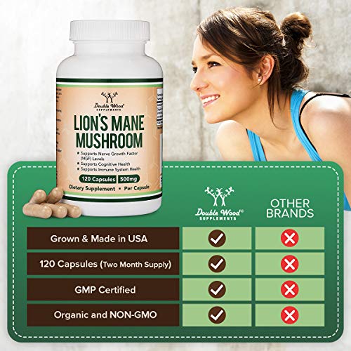 Double Wood's Lions Mane Mushroom Capsules - 2 Months