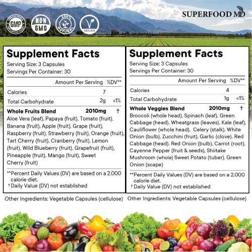 180 Fruit & Veggie Capsules - Natural Superfood