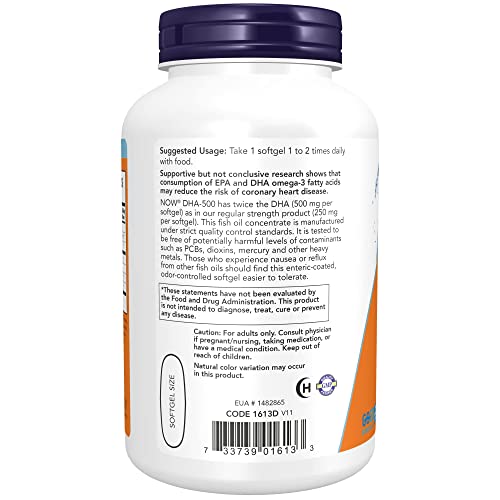 DHA-500 with EPA, Supports Brain Health, 180 Softgels