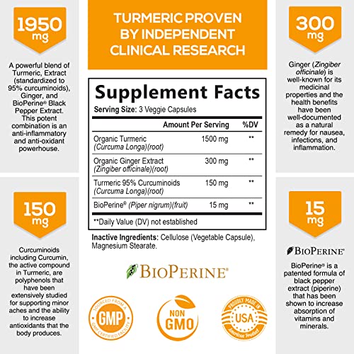 Turmeric Curcumin with Ginger - 60 Capsules