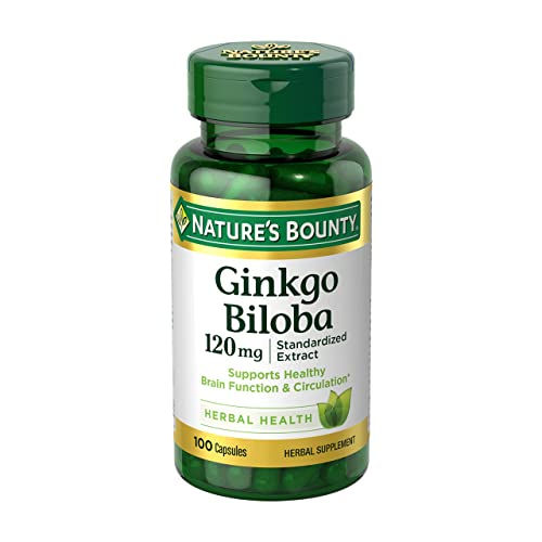 Ginkgo Biloba Memory Support Supplement, 100 Capsules