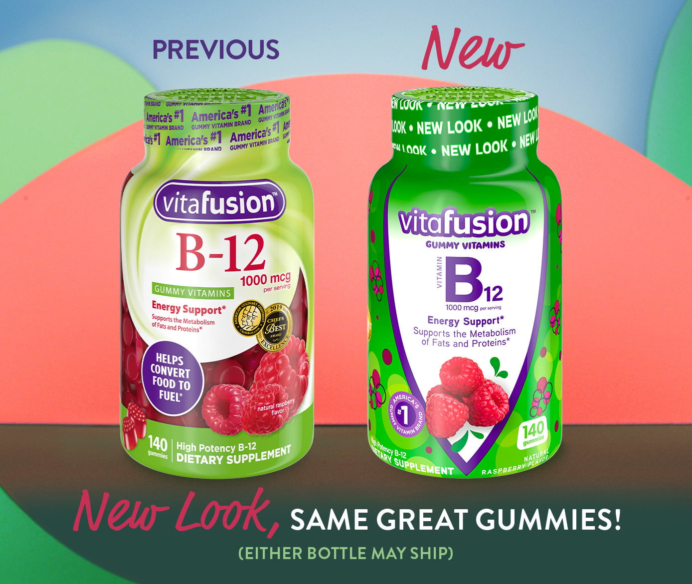 Vitafusion Raspberry B12 Gummies, 60ct