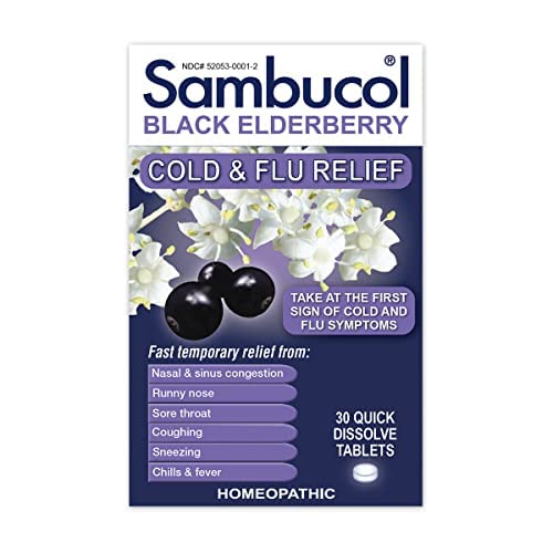 Black Elderberry Cold and Flu Relief Tablets, 30 Count
