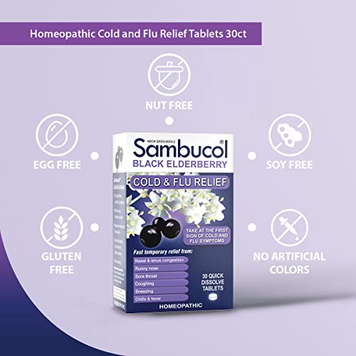 Black Elderberry Cold and Flu Relief Tablets, 30 Count