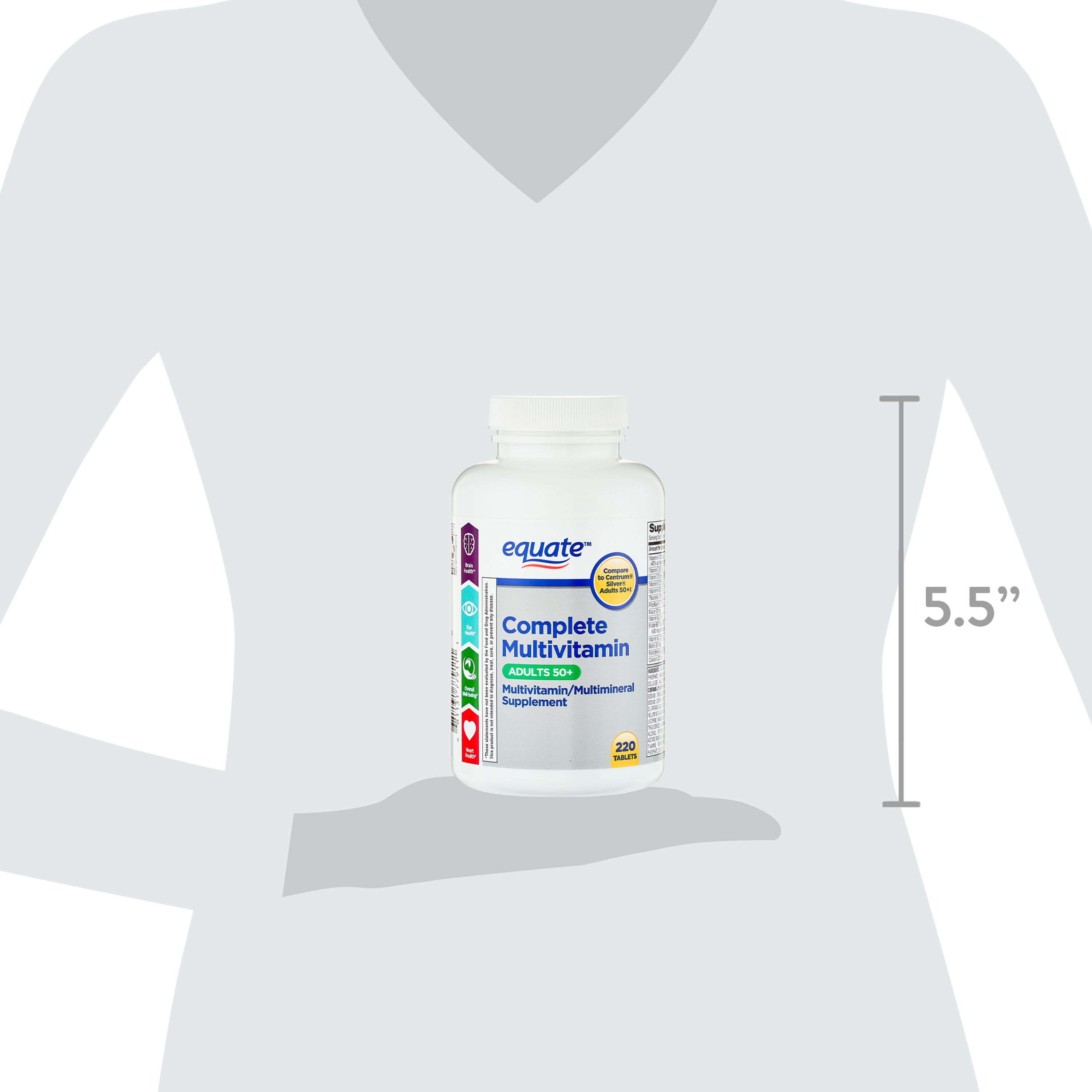 Complete Multivitamin/Multimineral Supplement Tablets, Adults 50+, 220 Count