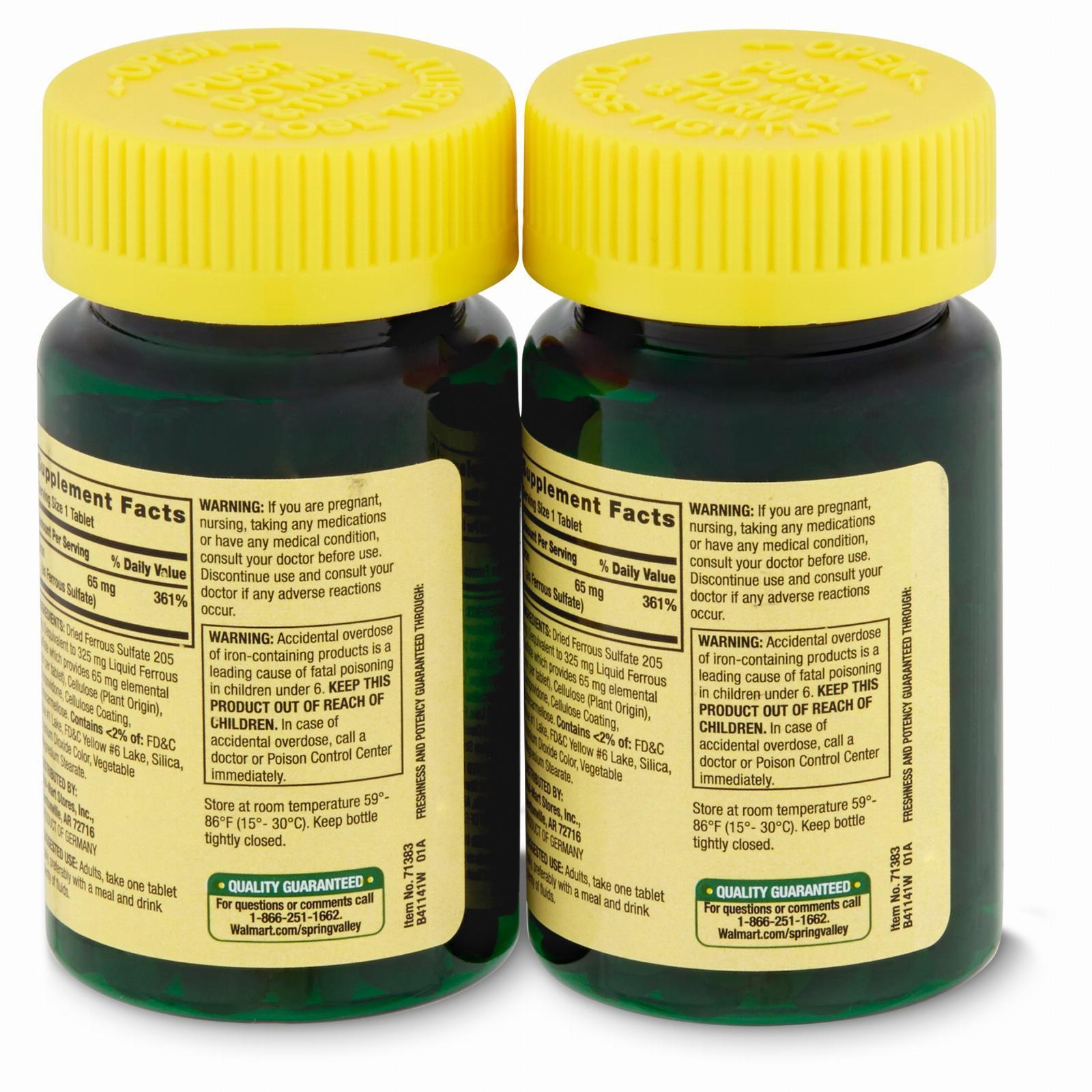 Iron Tablets - Spring Valley Twin Pack 100cnt