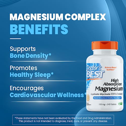 High Absorption Magnesium Chelate, Non-GMO, Vegan, 240 Count