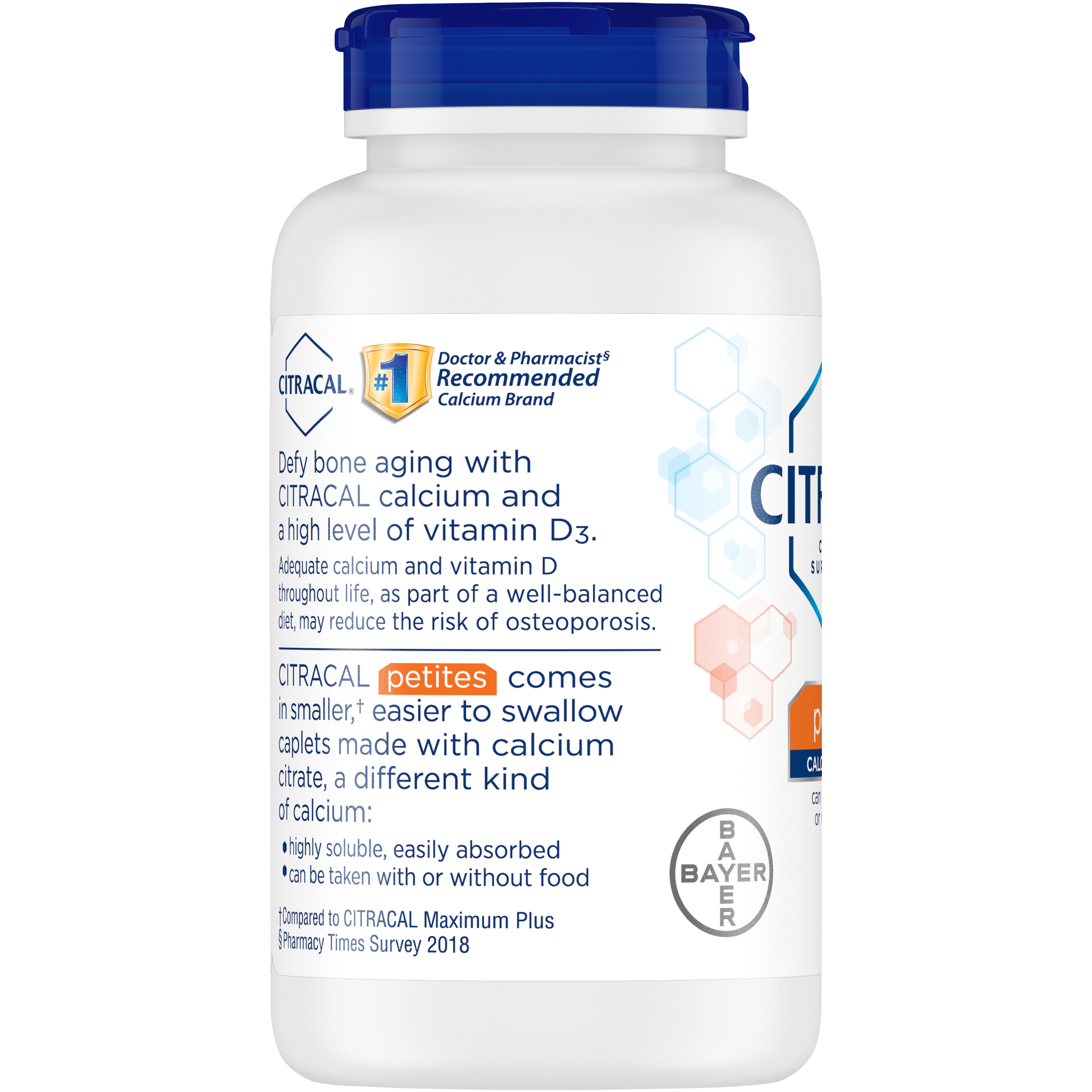 Highly soluble Citracal Petites with 400mg Calcium Citrate