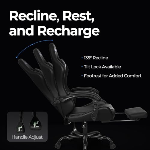 High Back N-GEN Gaming Chair with Footrest