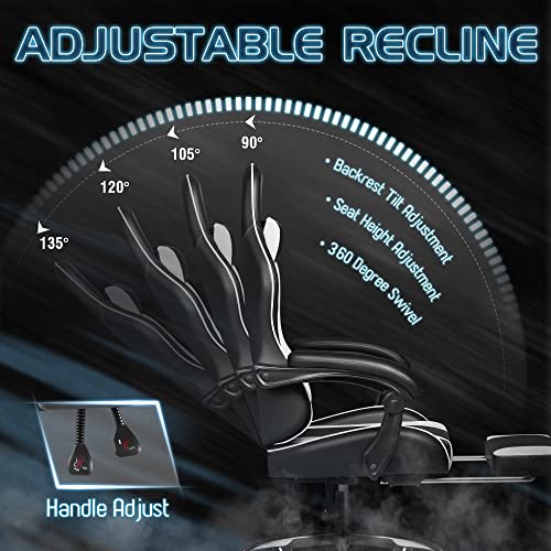 Homall Video Game Chair with Footrest and Massage for Gamers