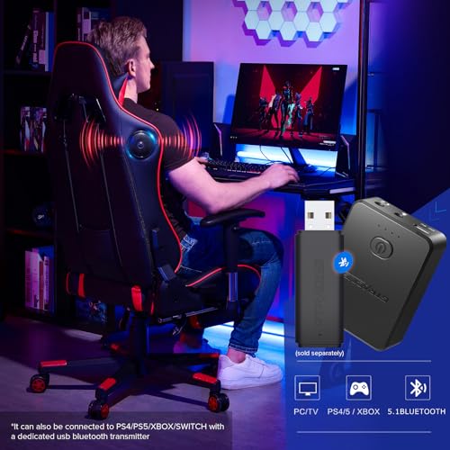 GTRACING Gaming Chair Bluetooth Speakers Footrest Ergonomic Heavy Duty