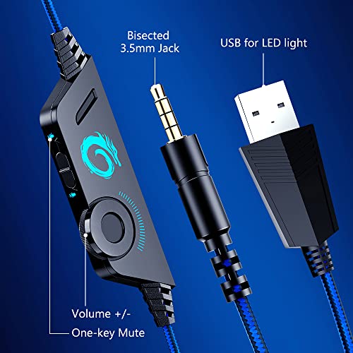 VersionTECH G2000 Gaming Headset for PS5, PS4, Xbox One: Bass Surround, Noise-Cancelling Mic, LED Lights