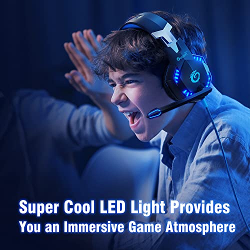 VersionTECH G2000 Gaming Headset for PS5, PS4, Xbox One: Bass Surround, Noise-Cancelling Mic, LED Lights