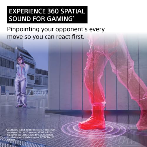 Sony INZONE H5 Wireless Gaming Headset, 360 Sound, PC/PS5