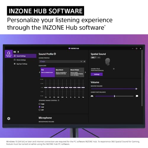 Sony INZONE H5 Wireless Gaming Headset, 360 Sound, PC/PS5