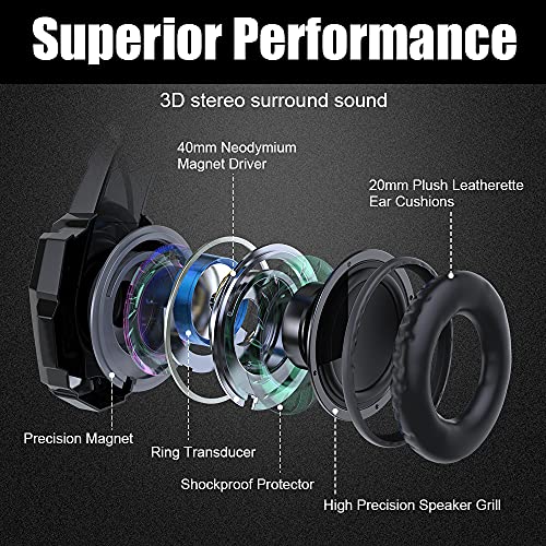 BENGOO G9000 Gaming Headset with Mic and LED