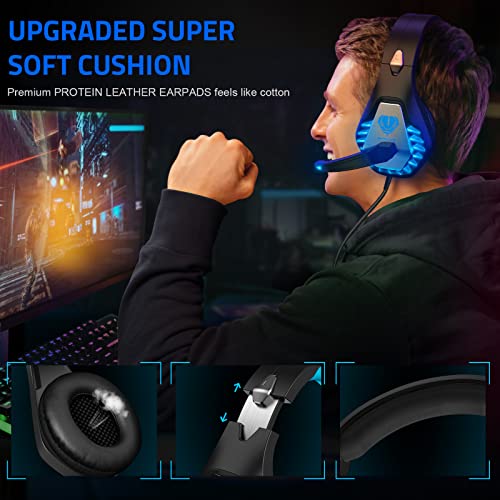 Pacrate Gaming Headset with Mic: PC PS5 PS4