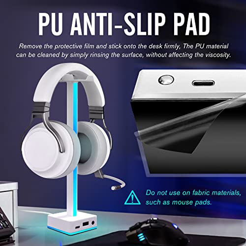 EZDIY-FAB RGB USB LED Headphone Stand Desk Organizer
