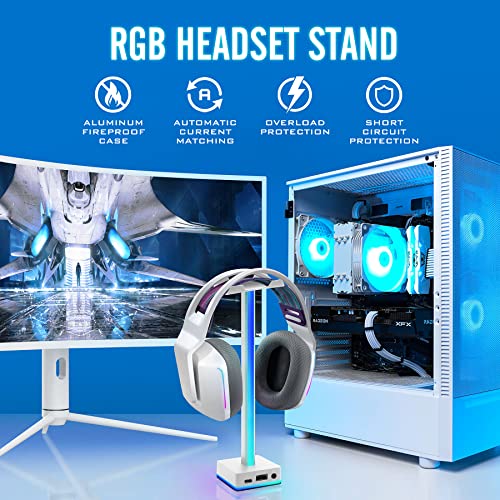 EZDIY-FAB RGB USB LED Headphone Stand Desk Organizer