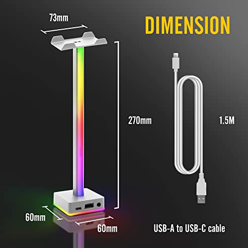 EZDIY-FAB RGB USB LED Headphone Stand Desk Organizer