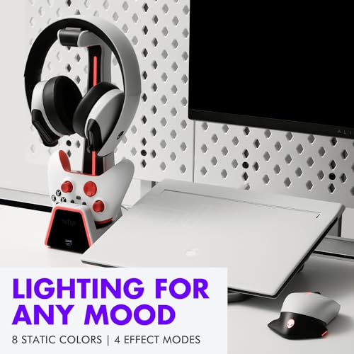 White Tilted Nation Stand for PS4/PS5 Headset & Controller