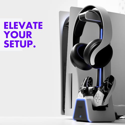 White Tilted Nation Stand for PS4/PS5 Headset & Controller