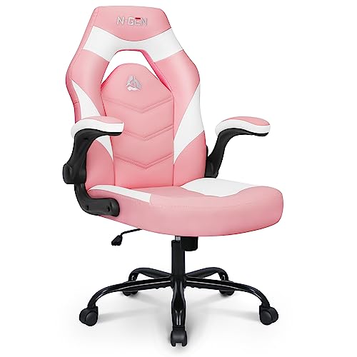 N-GEN Video Gaming Chair with Lumbar Support, Pink