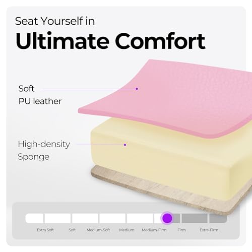 N-GEN High Back Gaming Chair with Footrest (Pink)