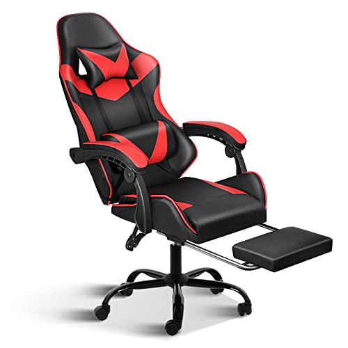 Ergonomic Gaming Chair with Footrest and Lumbar Support