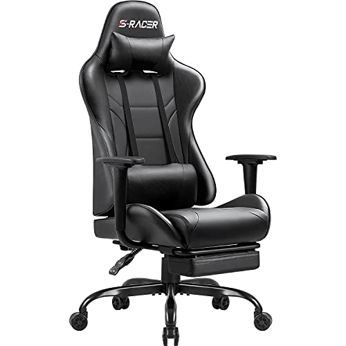 Homall Gaming Chair with Massage, Footrest, and Swivel