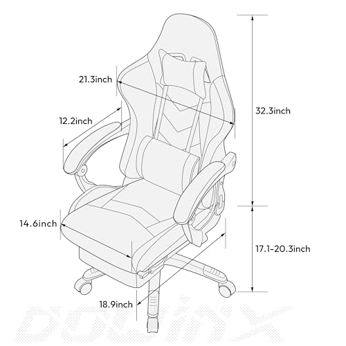 Dowinx Gaming Chair with Massage Lumbar Support