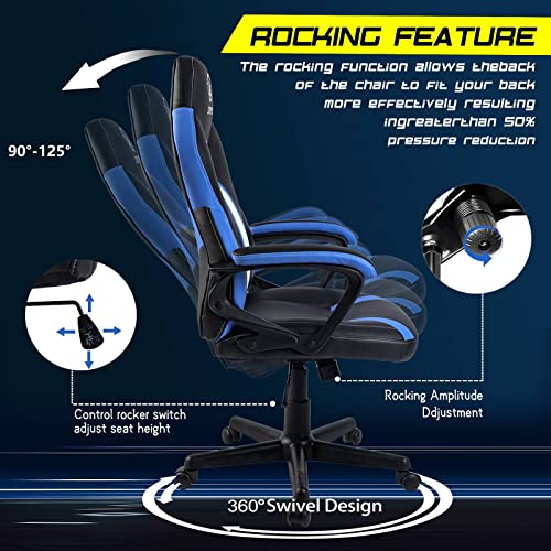 Blue JOYFLY Gaming Chair for Adults Teens - Ergonomic