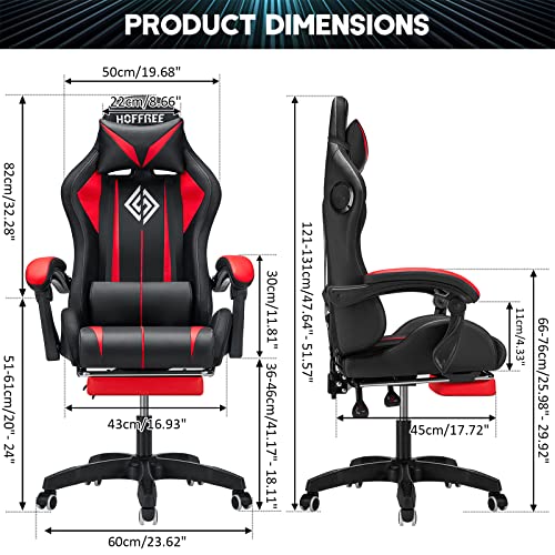 Red and Black RGB Gaming Chair with Bluetooth Speakers