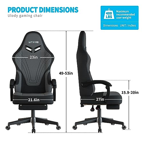 Ulody Big and Tall Gaming Chair with Footrest