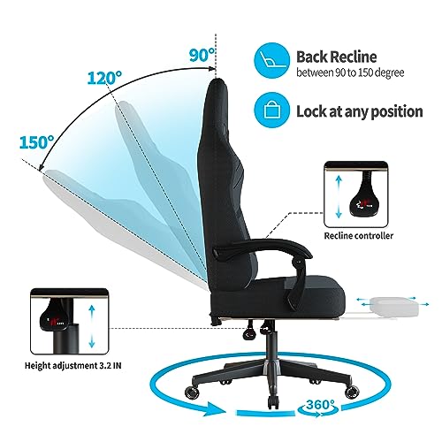 Ulody Big and Tall Gaming Chair with Footrest