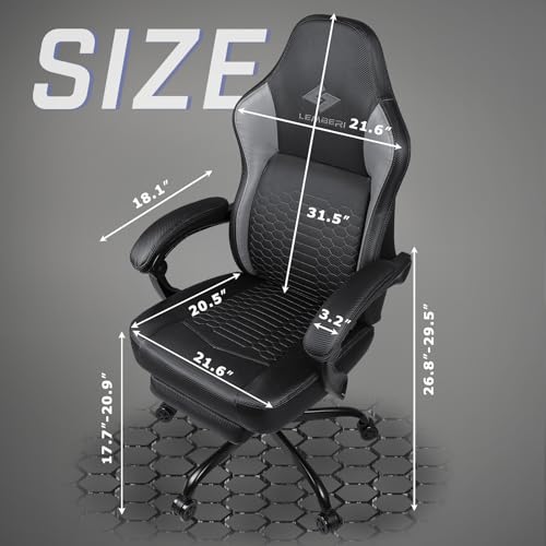 Large Gaming Chair with Footrest, Headrest, and Lumbar Support
