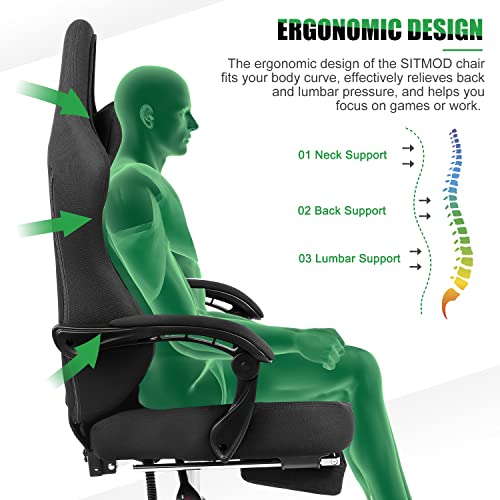 Ulody Big and Tall Gaming Chair with Footrest