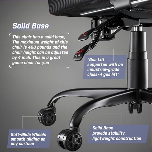 Large Gaming Chair with Footrest, Headrest, and Lumbar Support
