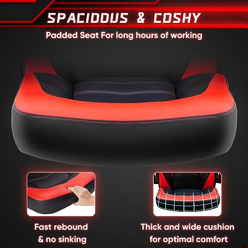 OLIXIS Red Leather Gaming Chair for Big & Tall