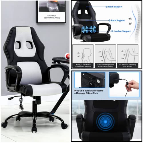 Tyyps Ergonomic High Back Gaming Chair - White