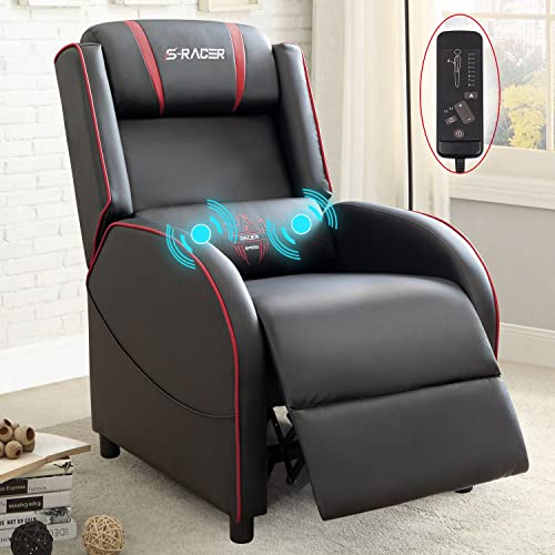 Homall Racing Style Gaming Massage Recliner Chair Red