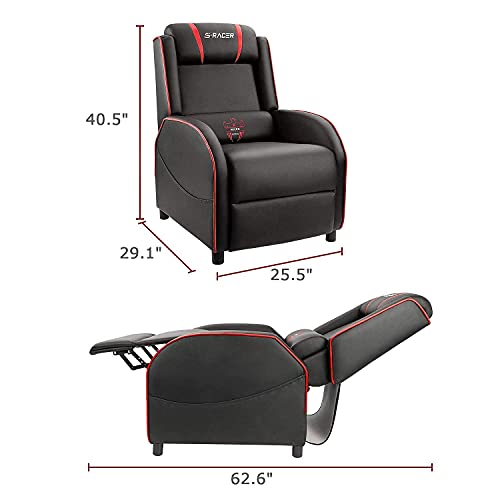 Homall Racing Style Gaming Massage Recliner Chair Red