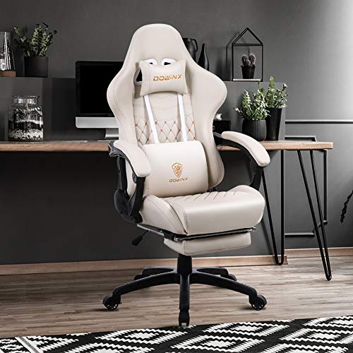 Dowinx Vintage Gaming Chair with Massage Lumbar Support