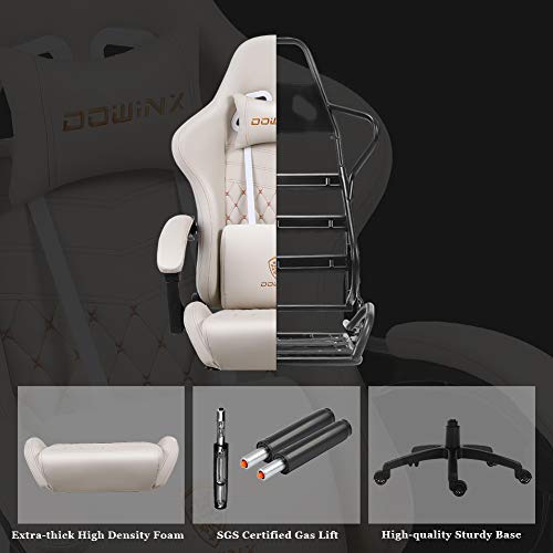 Dowinx Vintage Gaming Chair with Massage Lumbar Support