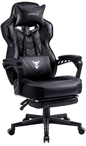 Zeanus Gaming Chair with Footrest for Adults, Massage, Racing