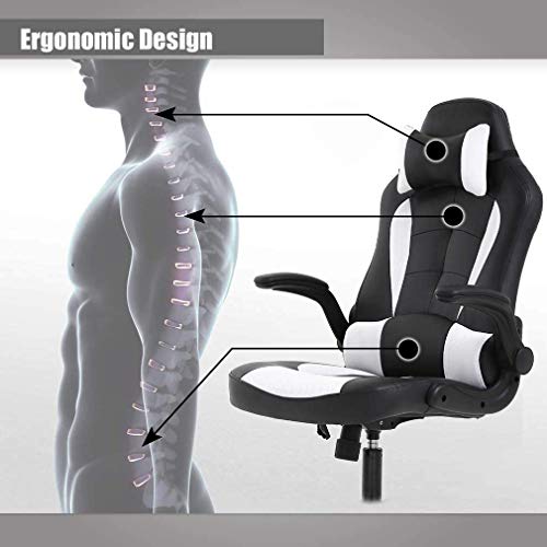 Racing Style Office High Back Desk Chair, White