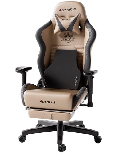 Brown AutoFull Gaming Chair with Lumbar Support