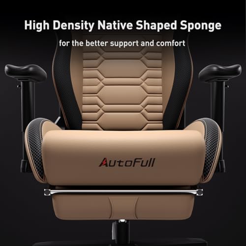 Brown AutoFull Gaming Chair with Lumbar Support